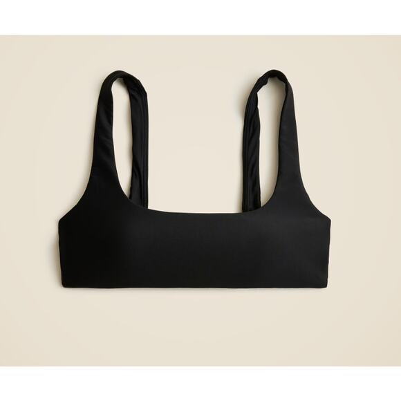J.Crew Classic Sculpt Claudia Bikini Top WMNS L Black Removable Pads Lightweight - Picture 3 of 9